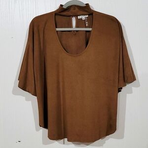 On The Road Faux Suede Blouse